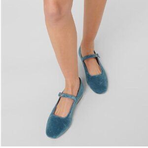 Pazzion Blue Round Toe Mary Janes Comfortable Strap Buckled Ballet Flats Shoe